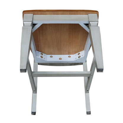 International Concepts - Vista Slat Back Chair in Hickory/Stone Finish (Set of 2) - C41-65P veiw 8