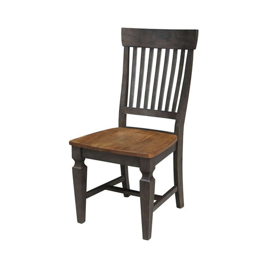 International Concepts - Vista Slat Back Chair in Hickory/Washed Coal Finish (Set of 2) - C45-65P veiw 1