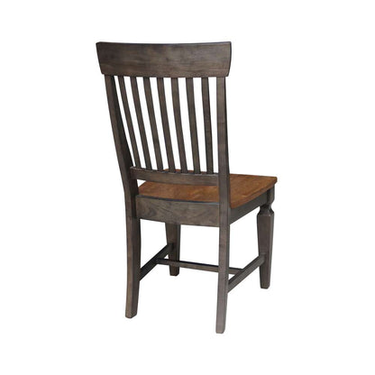 International Concepts - Vista Slat Back Chair in Hickory/Washed Coal Finish (Set of 2) - C45-65P veiw 2