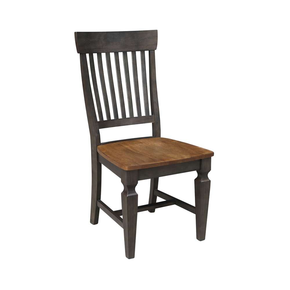 International Concepts - Vista Slat Back Chair in Hickory/Washed Coal Finish (Set of 2) - C45-65P veiw 4