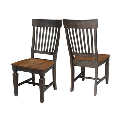 International Concepts - Vista Slat Back Chair in Hickory/Washed Coal Finish (Set of 2) - C45-65P veiw 5