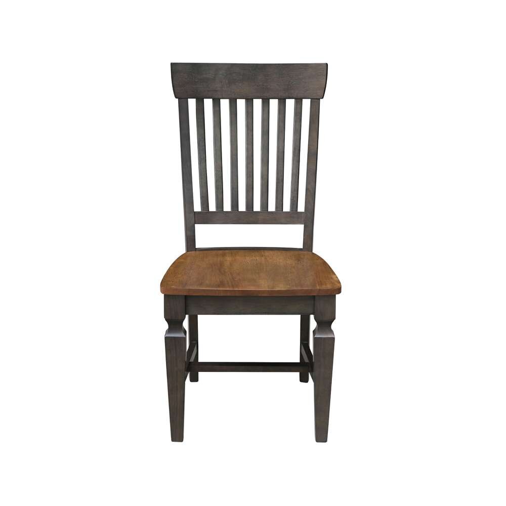 International Concepts - Vista Slat Back Chair in Hickory/Washed Coal Finish (Set of 2) - C45-65P veiw 6