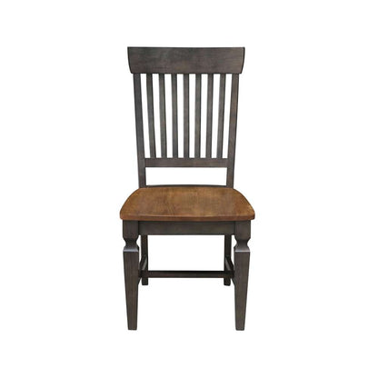 International Concepts - Vista Slat Back Chair in Hickory/Washed Coal Finish (Set of 2) - C45-65P veiw 6