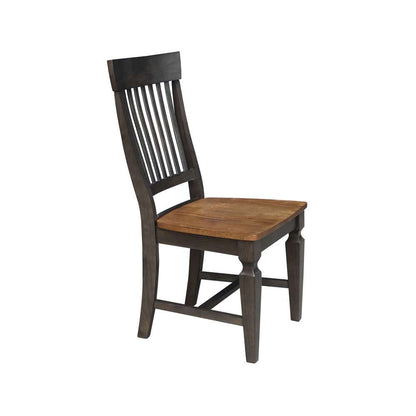 International Concepts - Vista Slat Back Chair in Hickory/Washed Coal Finish (Set of 2) - C45-65P veiw 7