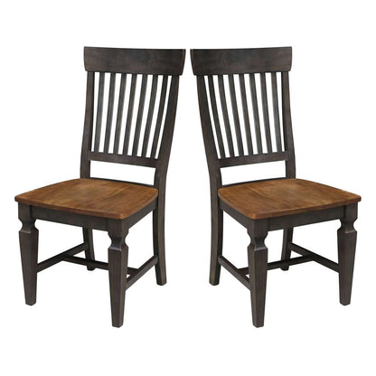 International Concepts - Vista Slat Back Chair in Hickory/Washed Coal Finish (Set of 2) - C45-65P veiw 8
