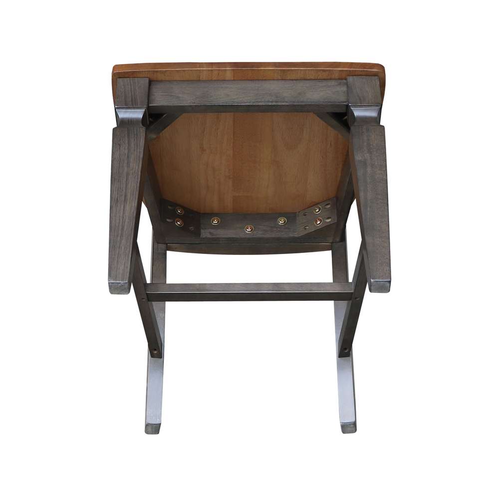 International Concepts - Vista Slat Back Chair in Hickory/Washed Coal Finish (Set of 2) - C45-65P veiw 9