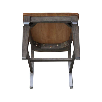 International Concepts - Vista Slat Back Chair in Hickory/Washed Coal Finish (Set of 2) - C45-65P veiw 9