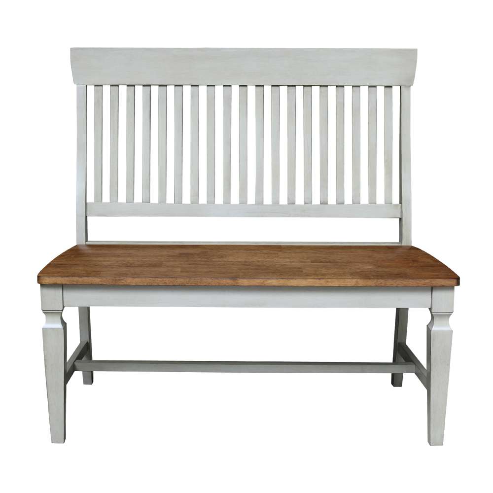 International Concepts - Vista Slatback Bench in Hickory/Stone Finish - BE41-65 veiw 4