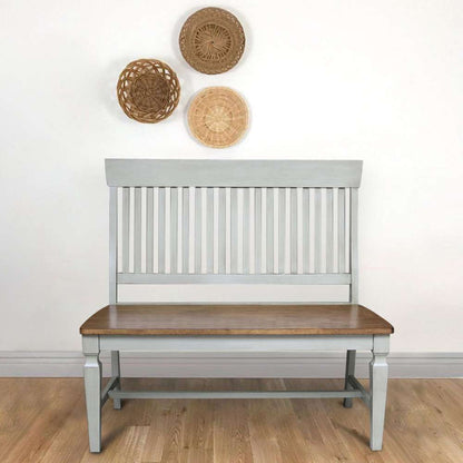 International Concepts - Vista Slatback Bench in Hickory/Stone Finish - BE41-65 veiw 5