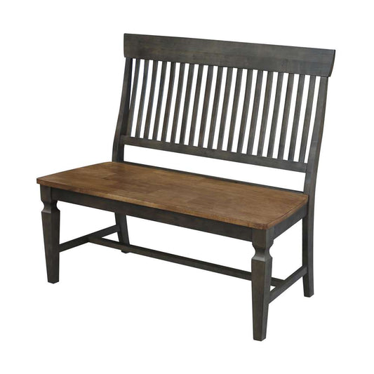 International Concepts - Vista Slatback Bench in Hickory/Washed Coal Finish - BE45-65 veiw 1