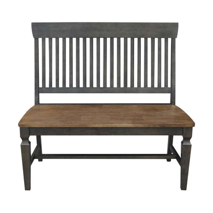 International Concepts - Vista Slatback Bench in Hickory/Washed Coal Finish - BE45-65 veiw 3