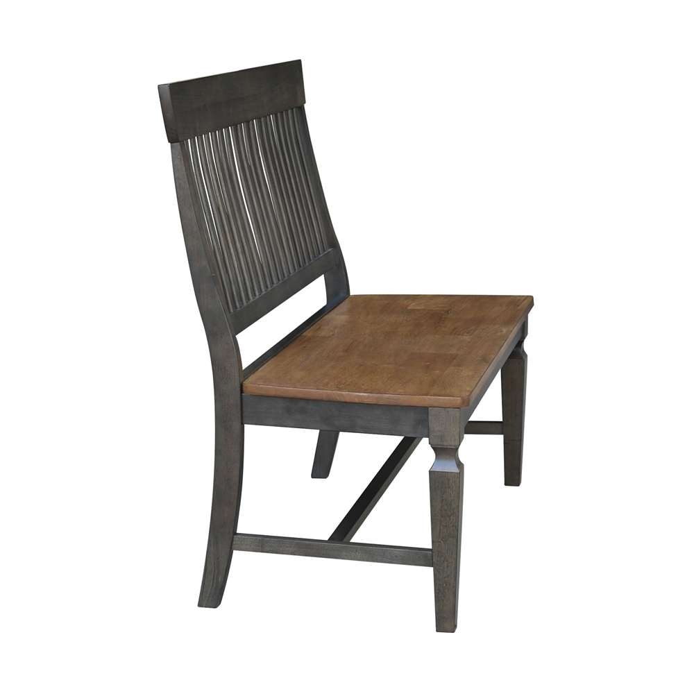 International Concepts - Vista Slatback Bench in Hickory/Washed Coal Finish - BE45-65 veiw 5