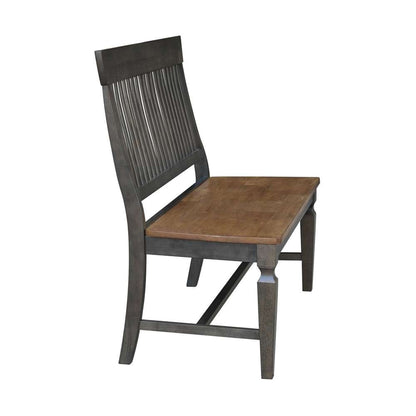 International Concepts - Vista Slatback Bench in Hickory/Washed Coal Finish - BE45-65 veiw 5