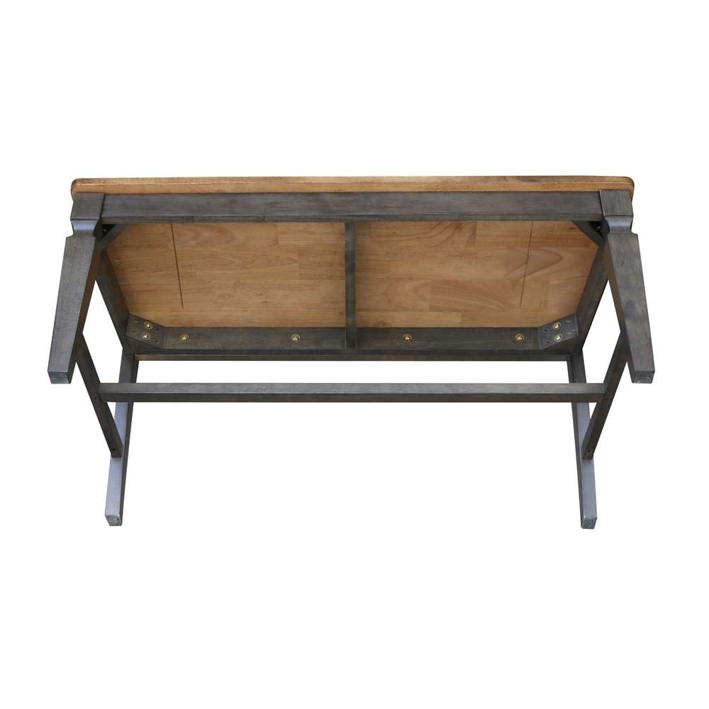 International Concepts - Vista Slatback Bench in Hickory/Washed Coal Finish - BE45-65 veiw 6
