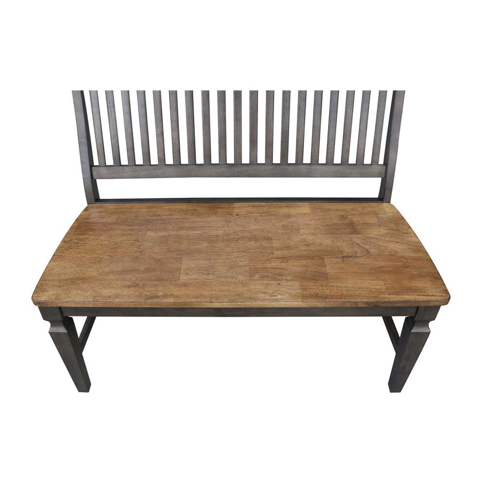 International Concepts - Vista Slatback Bench in Hickory/Washed Coal Finish - BE45-65 veiw 7