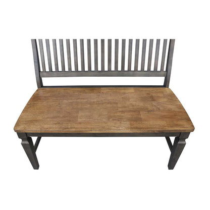 International Concepts - Vista Slatback Bench in Hickory/Washed Coal Finish - BE45-65 veiw 7