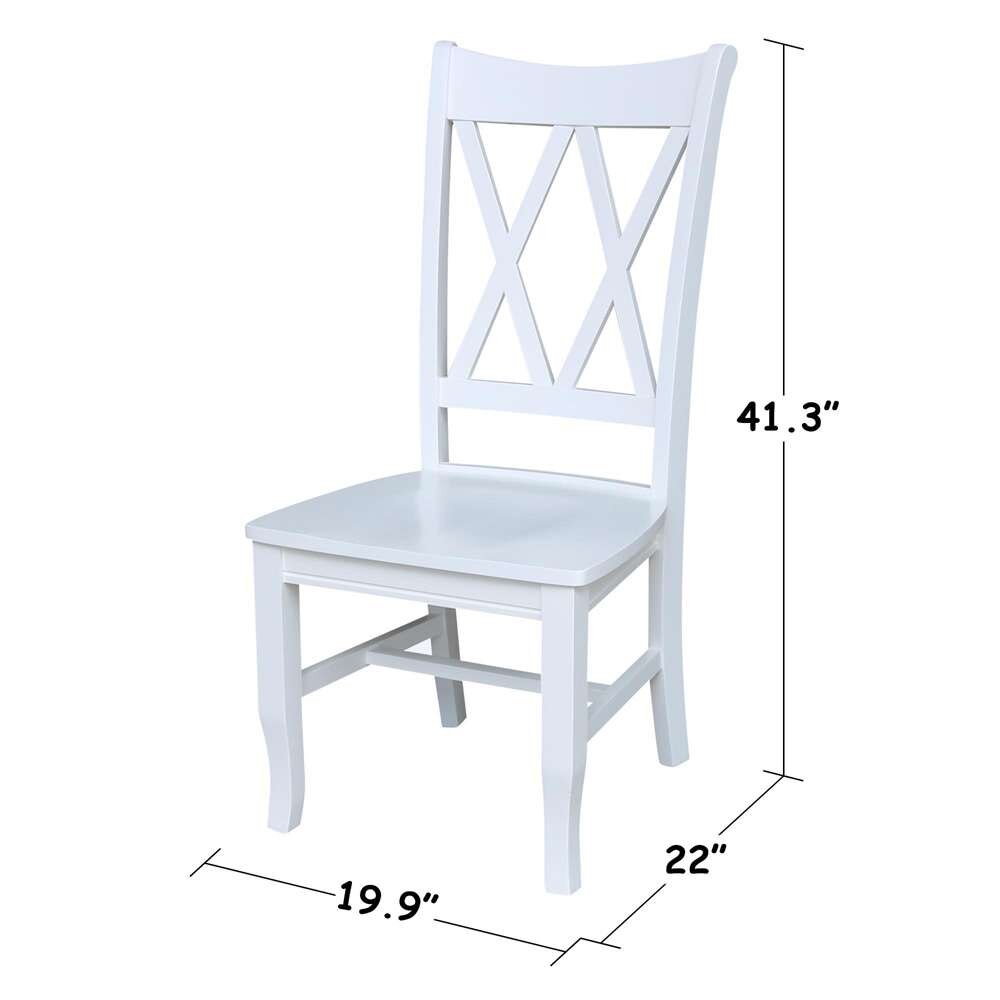 International Concepts - White Double XX Chair in White Finish (Set of 2) - C08-220P veiw 3