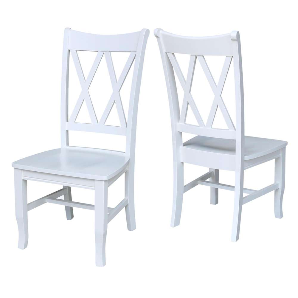International Concepts - White Double XX Chair in White Finish (Set of 2) - C08-220P veiw 5