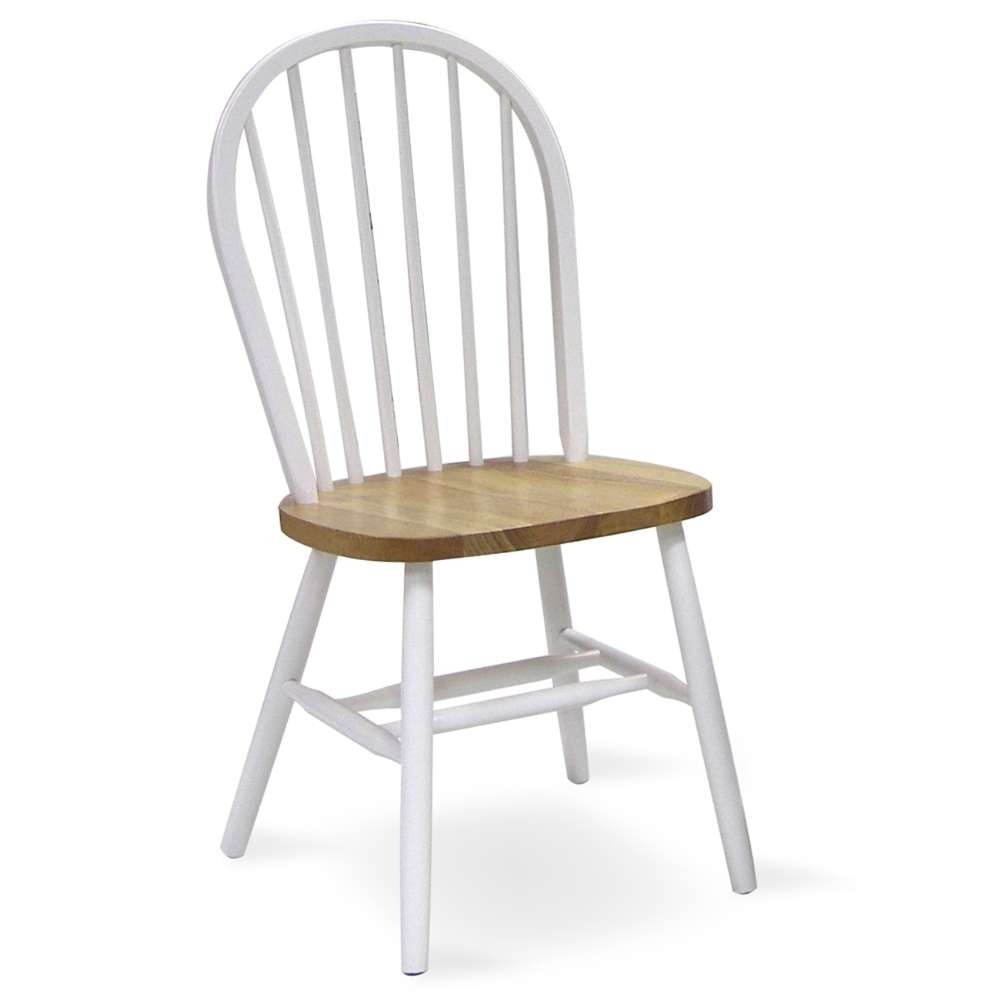 International Concepts - Windsor 37in High Spindleback Chair - Plain Legs in White / Natural Finish - C02-212 veiw 1