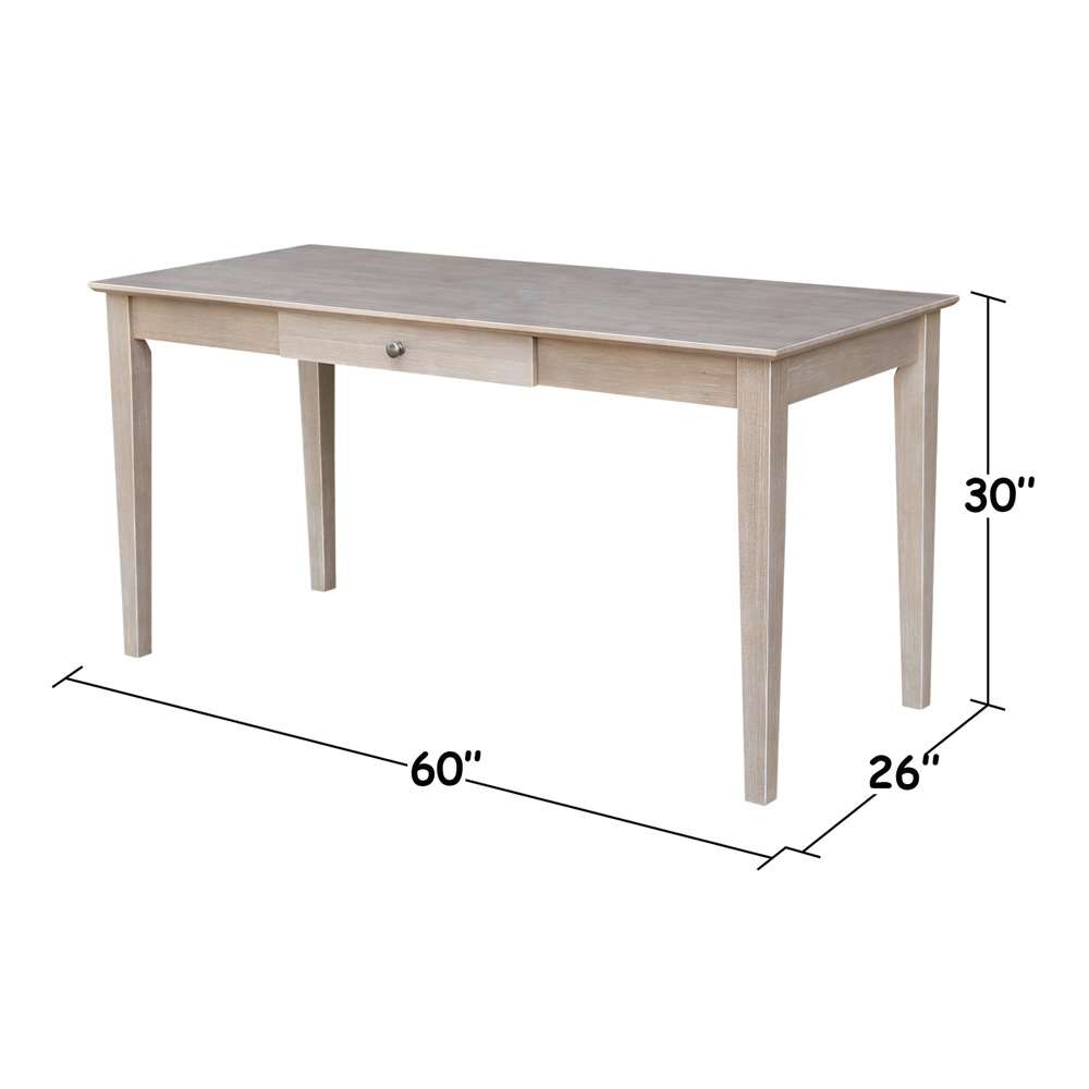 International Concepts - Writing Desk with Drawer - Large in Washed Gray Taupe Finish - OF09-42 veiw 3