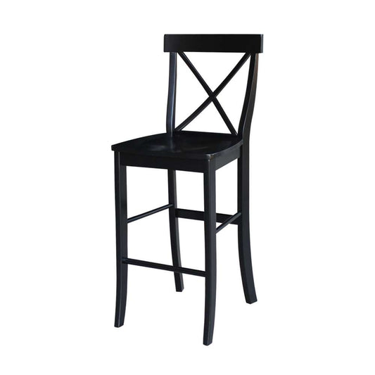 International Concepts - X-Back Bar Height Stool - 30inSH in Black Finish - S46-6133 veiw 1