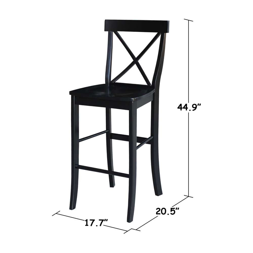 International Concepts - X-Back Bar Height Stool - 30inSH in Black Finish - S46-6133 veiw 3