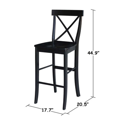 International Concepts - X-Back Bar Height Stool - 30inSH in Black Finish - S46-6133 veiw 3