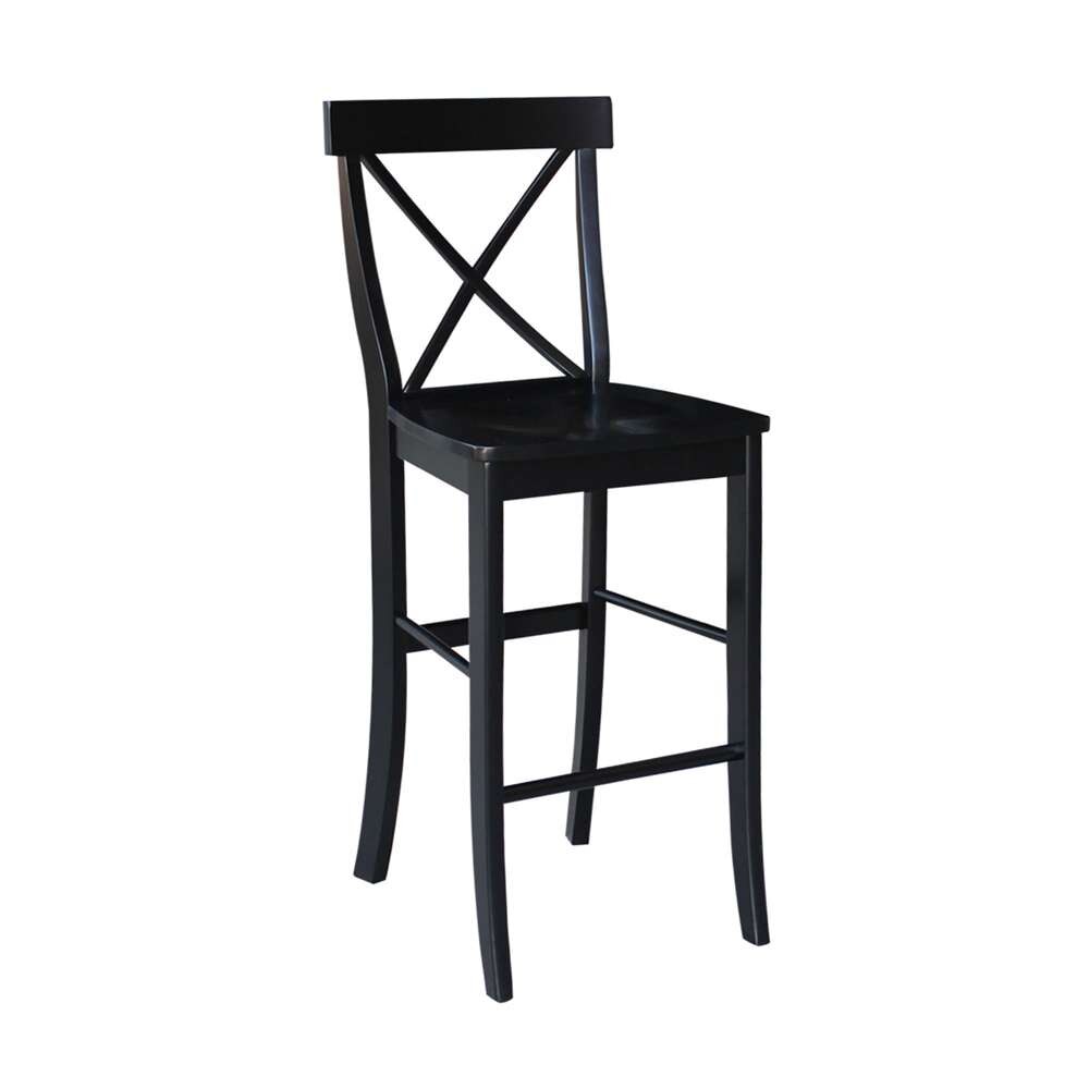 International Concepts - X-Back Bar Height Stool - 30inSH in Black Finish - S46-6133 veiw 4