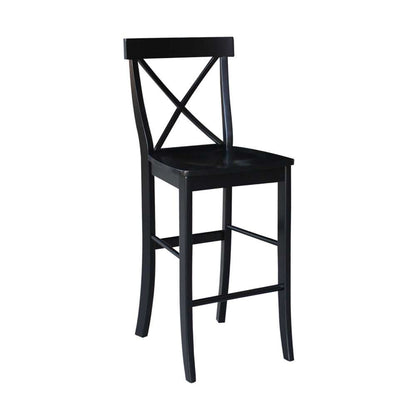 International Concepts - X-Back Bar Height Stool - 30inSH in Black Finish - S46-6133 veiw 4