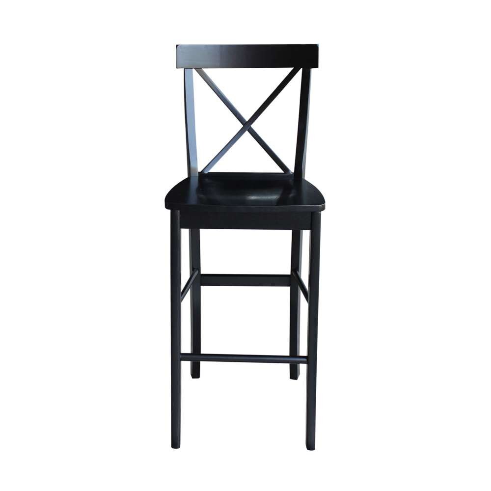 International Concepts - X-Back Bar Height Stool - 30inSH in Black Finish - S46-6133 veiw 6