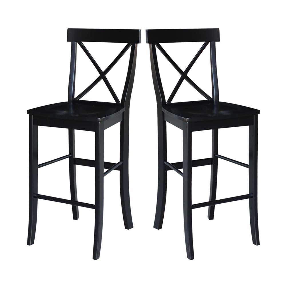 International Concepts - X-Back Bar Height Stool - 30inSH in Black Finish - S46-6133 veiw 8