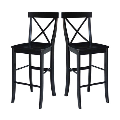 International Concepts - X-Back Bar Height Stool - 30inSH in Black Finish - S46-6133 veiw 8
