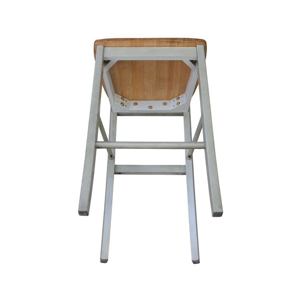 International Concepts - X-Back Bar Height Stool - 30inSH in Hickory/Stone Finish - S41-6133 veiw 8