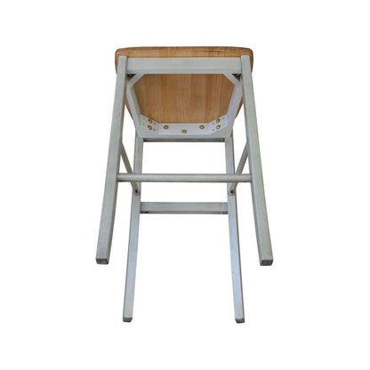 International Concepts - X-Back Bar Height Stool - 30inSH in Hickory/Stone Finish - S41-6133 veiw 8