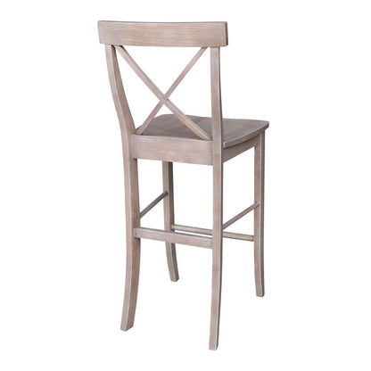 International Concepts - X-Back Bar Height Stool - 30inSH in Washed Gray Taupe Finish - S09-6133 veiw 2
