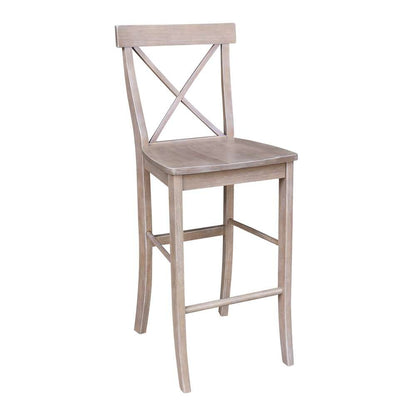 International Concepts - X-Back Bar Height Stool - 30inSH in Washed Gray Taupe Finish - S09-6133 veiw 4