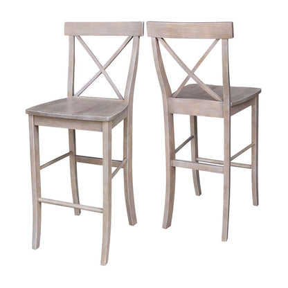 International Concepts - X-Back Bar Height Stool - 30inSH in Washed Gray Taupe Finish - S09-6133 veiw 5