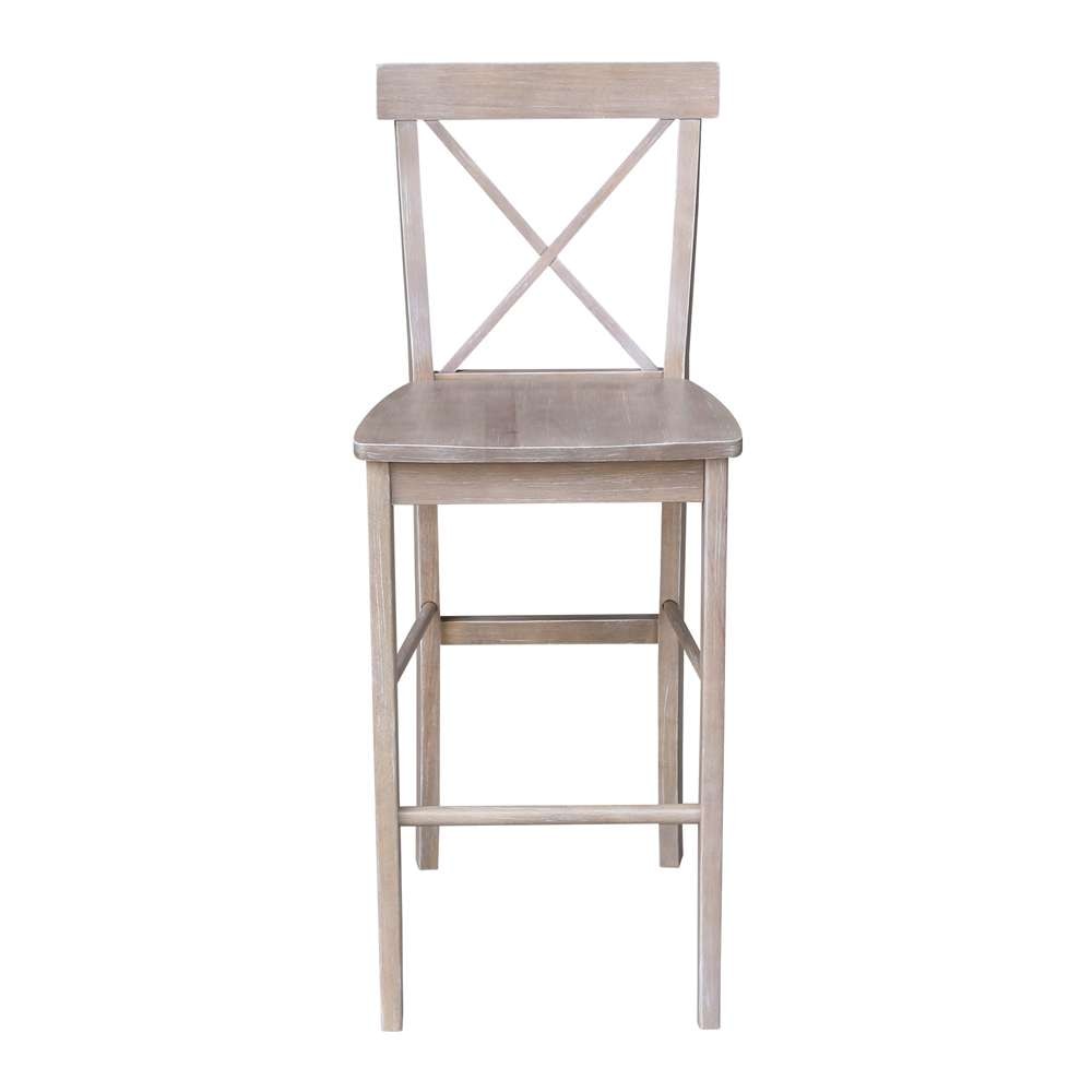 International Concepts - X-Back Bar Height Stool - 30inSH in Washed Gray Taupe Finish - S09-6133 veiw 6