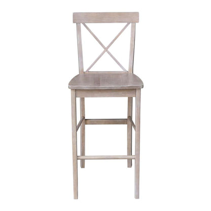 International Concepts - X-Back Bar Height Stool - 30inSH in Washed Gray Taupe Finish - S09-6133 veiw 6