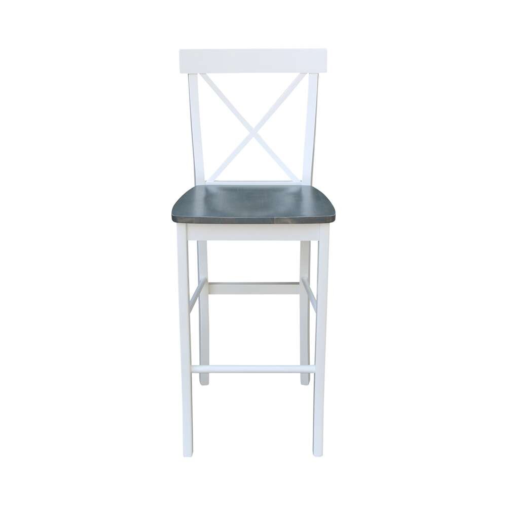 International Concepts - X-Back Bar Height Stool - 30inSH in White/Heather Gray Finish - S05-6133 veiw 6