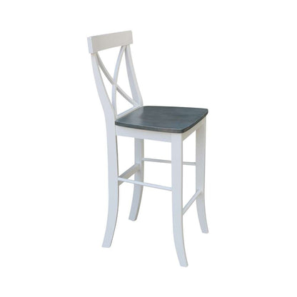 International Concepts - X-Back Bar Height Stool - 30inSH in White/Heather Gray Finish - S05-6133 veiw 7