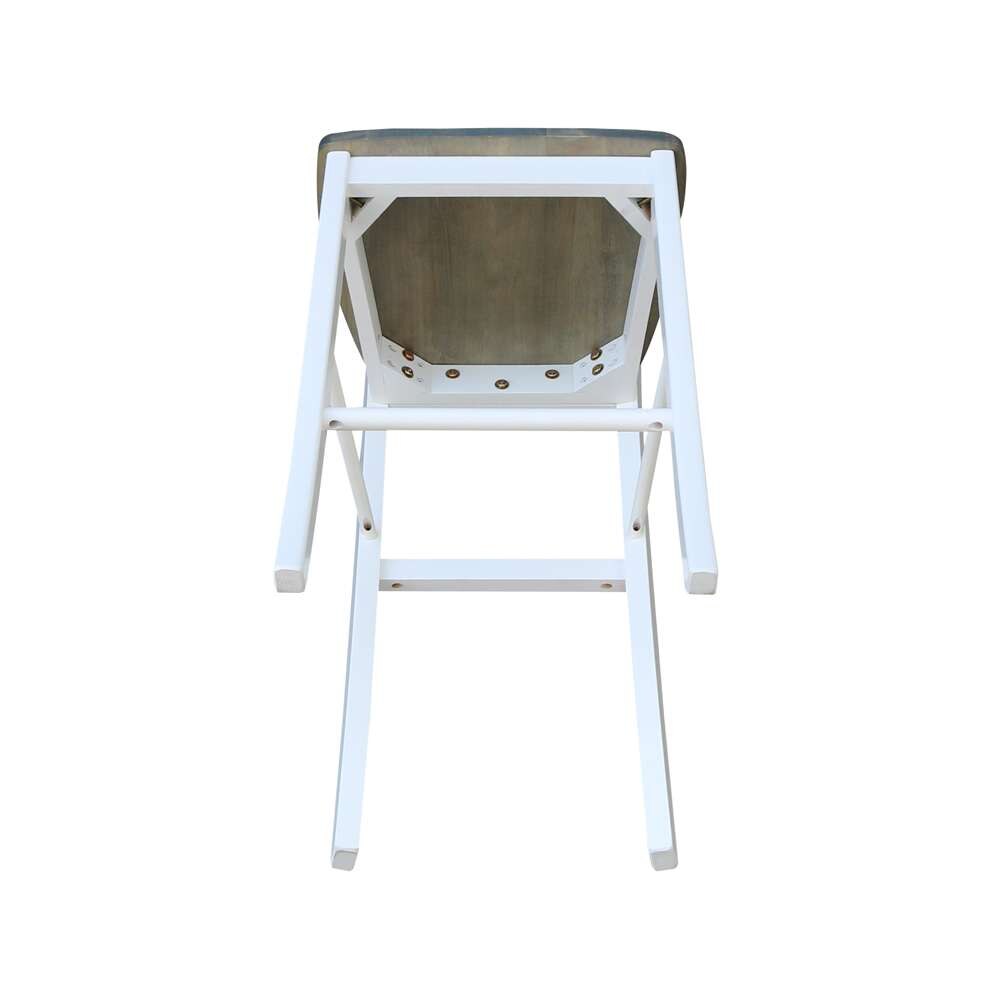 International Concepts - X-Back Bar Height Stool - 30inSH in White/Heather Gray Finish - S05-6133 veiw 8