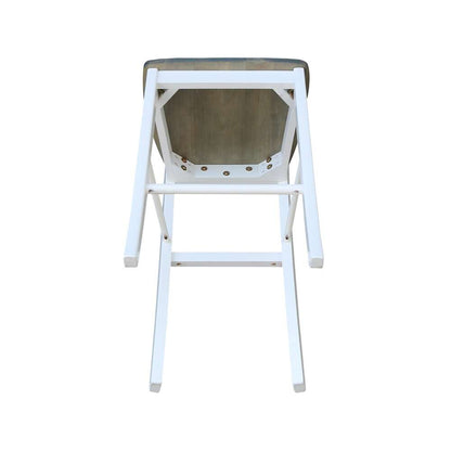 International Concepts - X-Back Bar Height Stool - 30inSH in White/Heather Gray Finish - S05-6133 veiw 8