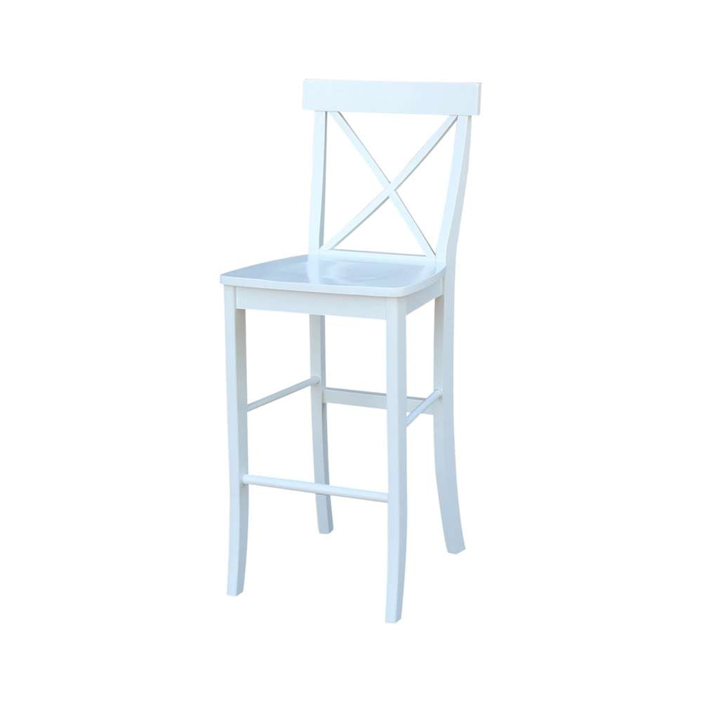International Concepts - X-Back Bar Height Stool - 30inSH in White Finish - S08-6133 veiw 1
