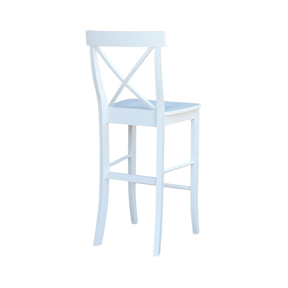 International Concepts - X-Back Bar Height Stool - 30inSH in White Finish - S08-6133 veiw 2