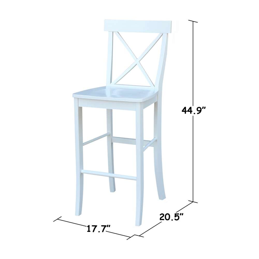 International Concepts - X-Back Bar Height Stool - 30inSH in White Finish - S08-6133 veiw 3