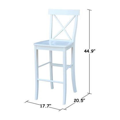 International Concepts - X-Back Bar Height Stool - 30inSH in White Finish - S08-6133 veiw 3