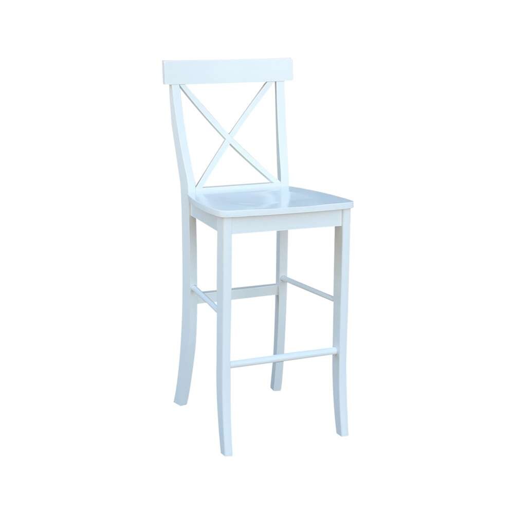 International Concepts - X-Back Bar Height Stool - 30inSH in White Finish - S08-6133 veiw 4
