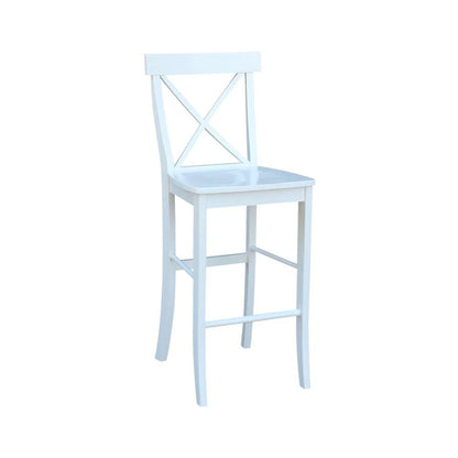 International Concepts - X-Back Bar Height Stool - 30inSH in White Finish - S08-6133 veiw 4