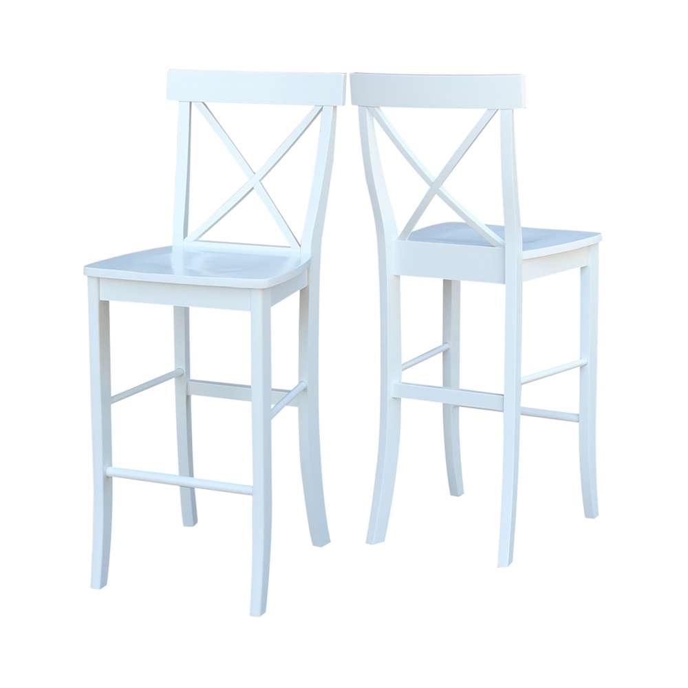 International Concepts - X-Back Bar Height Stool - 30inSH in White Finish - S08-6133 veiw 5